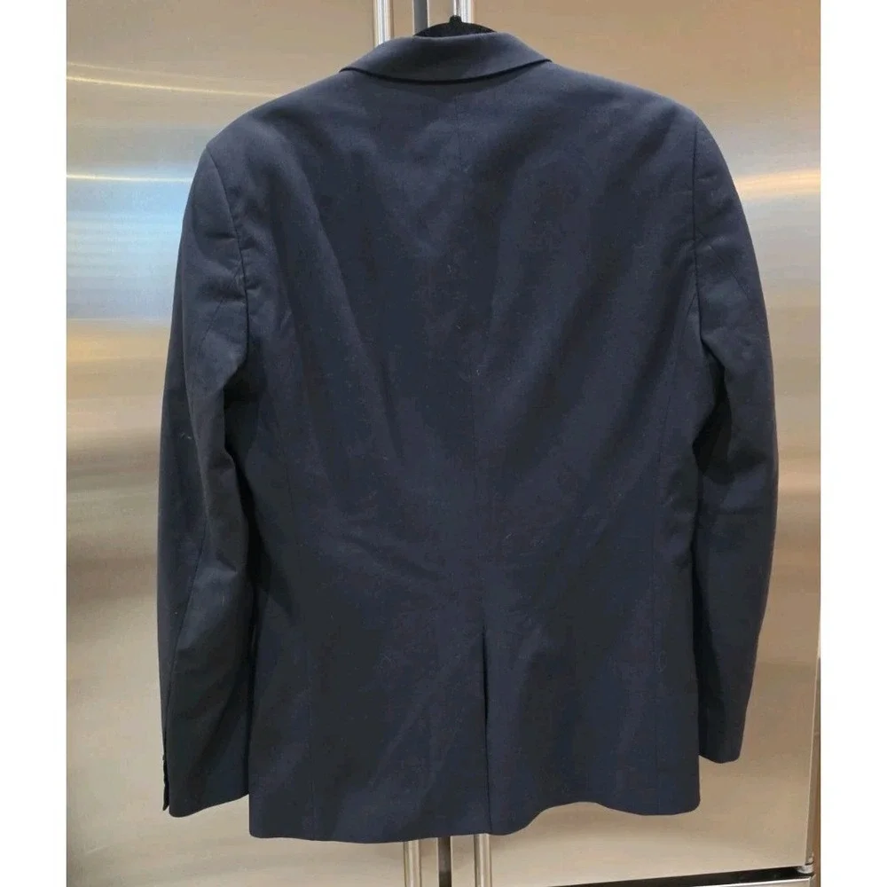 H&M Men Slim-Fit Navy Blue Single-Breasted Two-Button Blazer Jacket Preppy SZ M